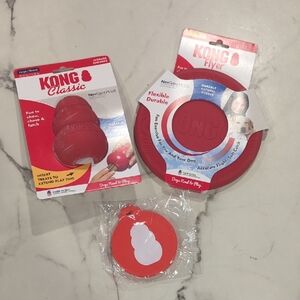 KONG Classic and Flyer Dog Toys With Kong Pop Up Water Bowl